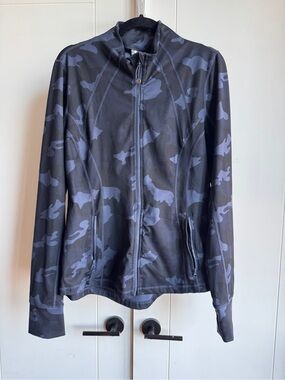 90 Degree By Reflex Navy and Black Camo Zip Hoodie